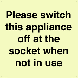 Please switch this appliance off at the socket when not in use